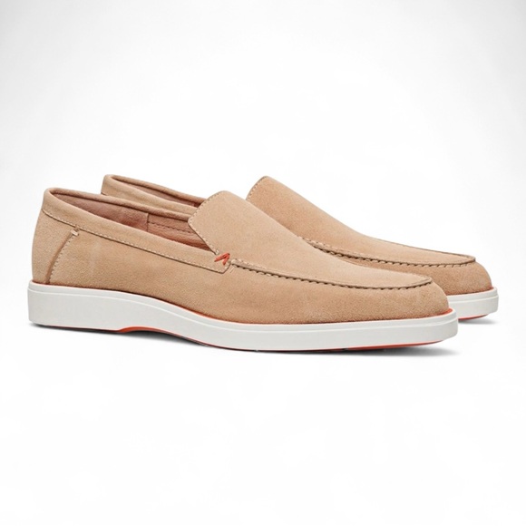 Santoni Beige Suede Loafers NWOB - Picture 1 of 9